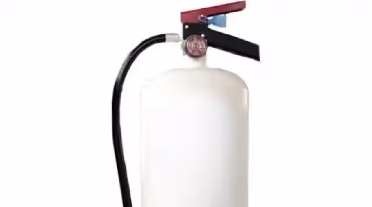 Extintor certificado MESECI: polvo químico seco, CO2, agua, espuma AFFF o agente limpio