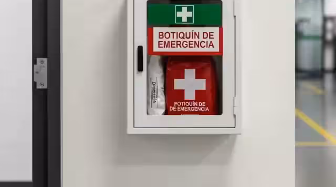 Señalización fotoluminiscente, poste delimitador o equipo complementario de Protección Civil