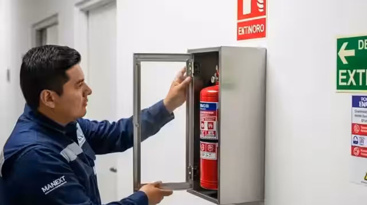 Señalización fotoluminiscente, poste delimitador o equipo complementario de Protección Civil